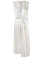 Marni Asymmetric Pleated Dress - White