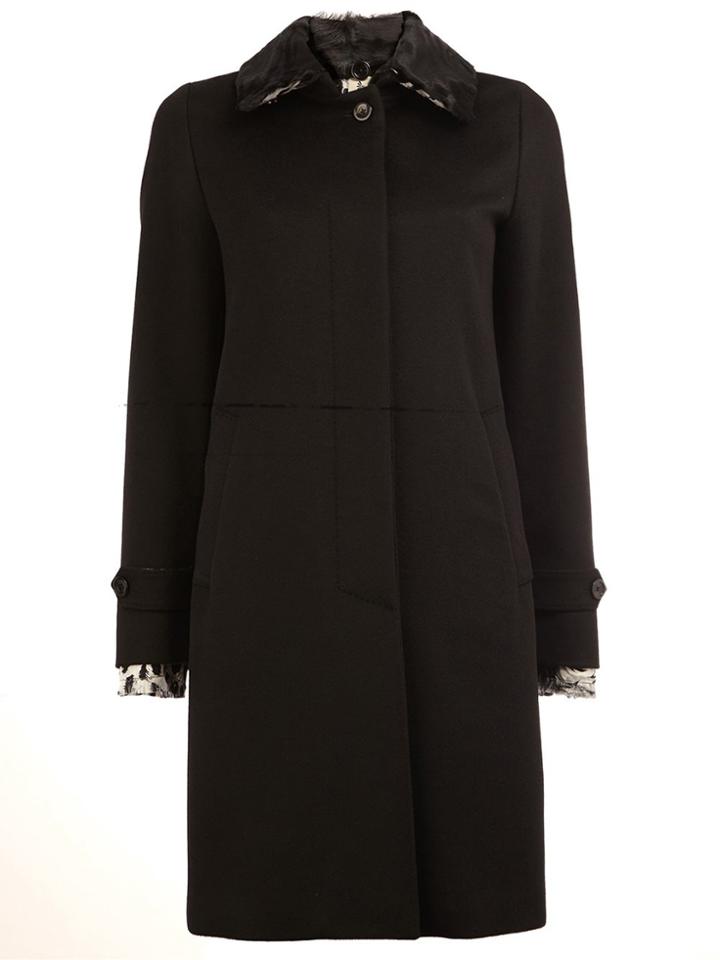 Herno Concealed Fastening Coat - Black