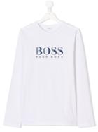 Boss Kids Teen Logo Printed Top - White