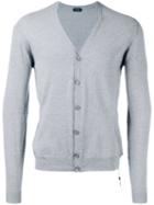 Zanone V-neck Cardigan, Men's, Size: Xl, Grey, Cotton