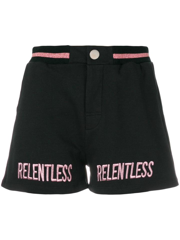 Zoe Karssen Relentless Embroidered Shorts - Black