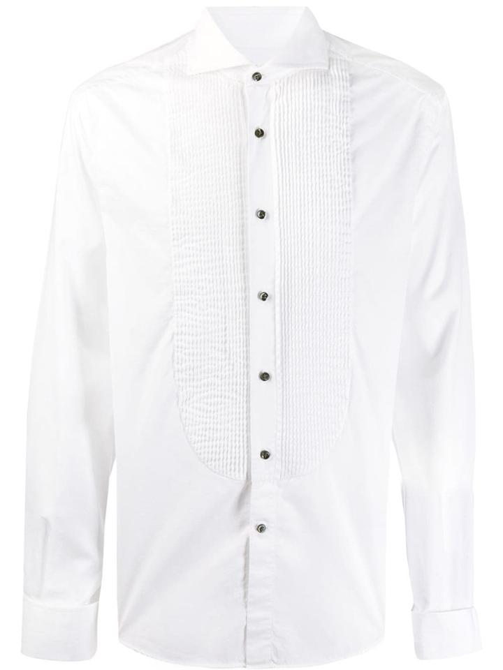 Brunello Cucinelli Poplin Pintucked Shirt - White