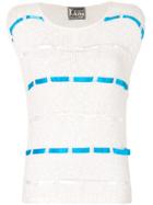 Krizia Vintage Open Weave Knitted Blouse - Nude & Neutrals