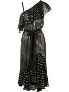Temperley London Asymmetrical Ruffle Dress - Black