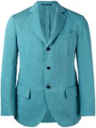 Mp Massimo Piombo Unconstructed Contrast Button Blazer, Men's, Size: 50, Blue, Cotton/linen/flax/viscose