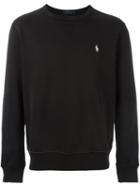Polo Ralph Lauren Embroidered Logo Sweatshirt, Men's, Size: Large, Black, Cotton/polyester