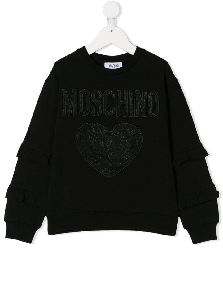 Moschino Kids Teen Lace Logo Sweatshirt - Black