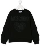 Moschino Kids Teen Lace Logo Sweatshirt - Black