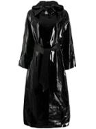 Kassl Belted Single Breasted Coat - Black