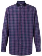 Brioni Checked Shirt, Men's, Size: Xxl, Blue, Cotton