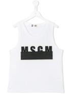 Msgm Kids Logo Print Vest, Boy's, Size: 10 Yrs, White