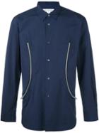 Comme Des Garçons Shirt Front Zipper Shirt, Men's, Size: Large, Blue, Cotton
