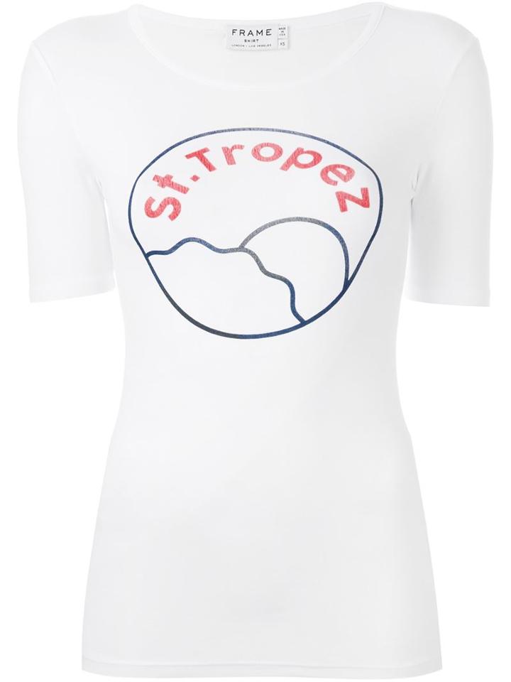 Frame Denim St. Tropez T-shirt, Women's, Size: Xs, White, Cotton/spandex/elastane