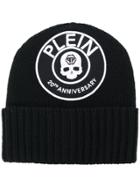 Philipp Plein Logo Skull Patch Beanie - Black