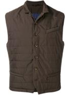 Eleventy Button Padded Vest - Brown