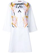 Emilio Pucci Embroidered Lace-up Dress - White