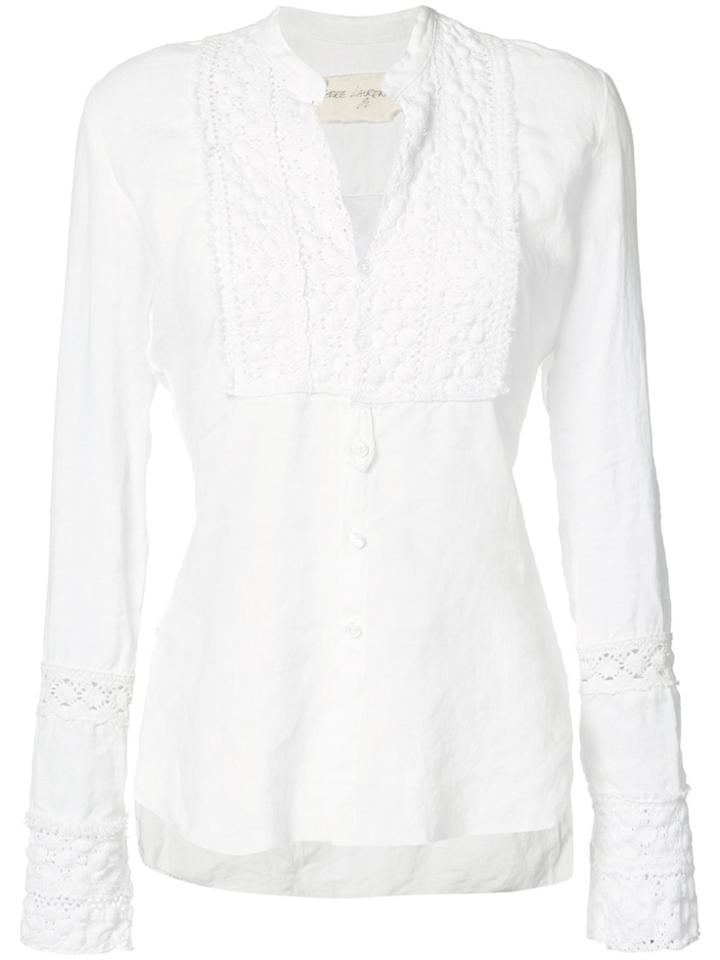 Greg Lauren Lace-panelled Top - White