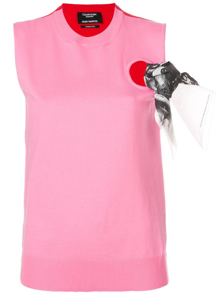 Calvin Klein 205w39nyc Tie-detail Top - Pink & Purple