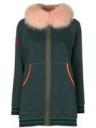 Mr & Mrs Italy - Zipped Hooded Jacket - Women - Cotton/rabbit Fur/polyester/racoon Fur - 42, Green, Cotton/rabbit Fur/polyester/racoon Fur