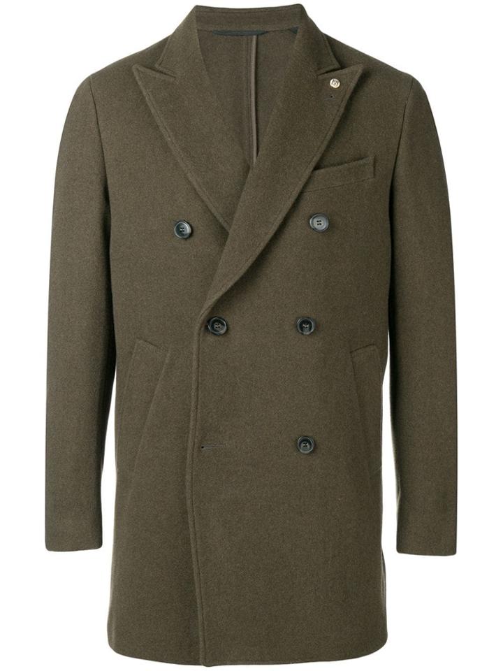 Closed Double Breasted Coat - Green