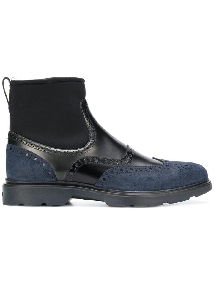 Hogan Brogue Ankle Boots - Blue