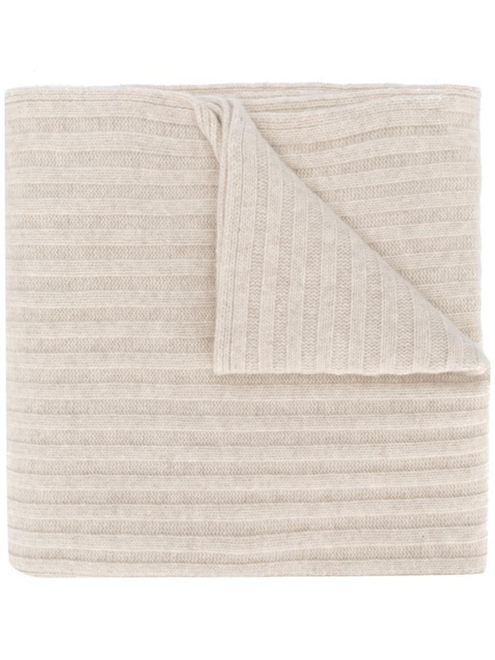 Pringle Of Scotland Chunky Rib Scarf - Nude & Neutrals