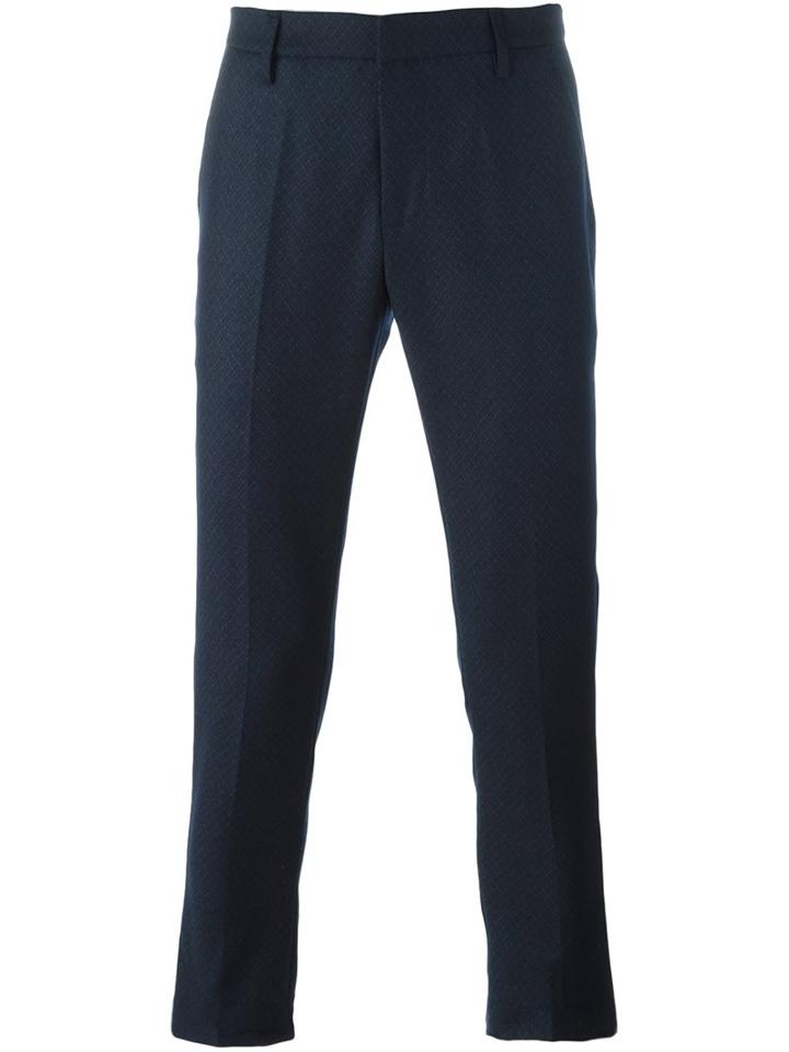 Dondup 'gaubert' Slim Fit Trousers, Men's, Size: 30, Blue, Cotton/spandex/elastane/virgin Wool