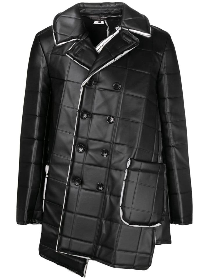 Comme Des Garçons Homme Plus Asymmetric Square-embossed Jacket - Black