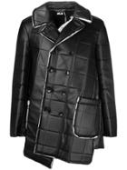 Comme Des Garçons Homme Plus Asymmetric Square-embossed Jacket - Black