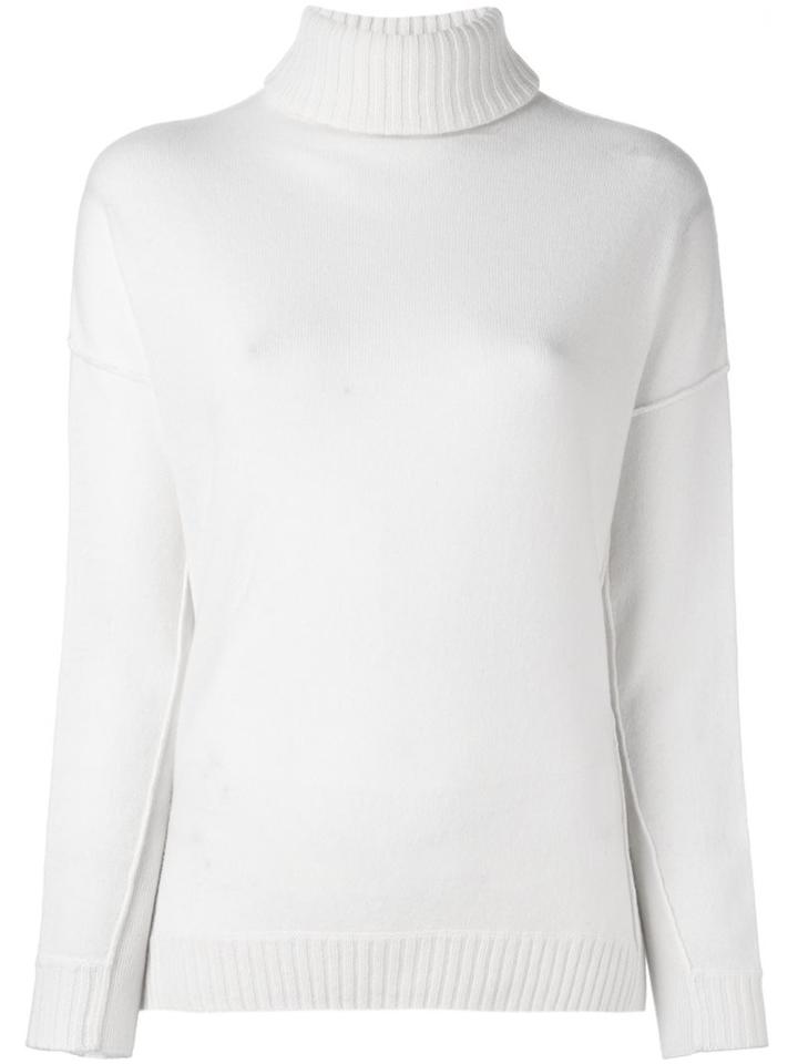 Allude Turtle Neck Sweater, Women's, Size: Medium, White, Cashmere/wool