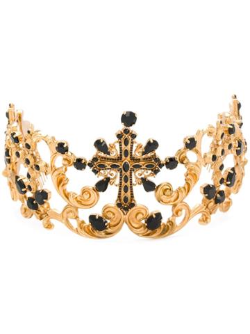 Dolce & Gabbana Crystal Embellished Tiara - Gold