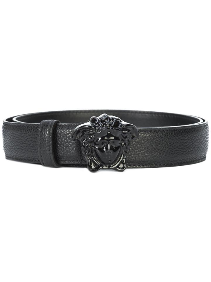 Versace Medusa Palazzo Buckle Belt - Black