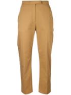 Kenzo Cropped Trousers, Women's, Size: 36, Nude/neutrals, Cotton/polyurethane/acetate/polyamide