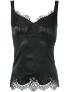 Dolce & Gabbana Lace Cami Top, Women's, Size: 38, Black, Silk/cotton/polyamide/spandex/elastane