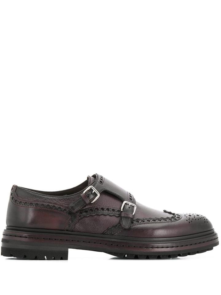 Santoni Chunky Monk Shoes - Brown
