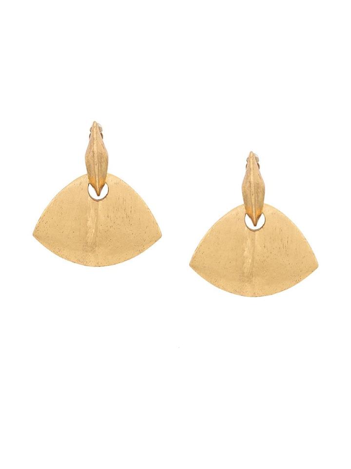 Monies Oversized Wood Earrings - Gold
