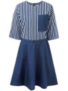 Maison Kitsuné Contrasted Jade Dress, Women's, Size: 40, Blue, Cotton