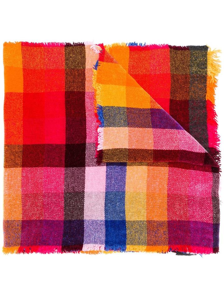 Faliero Sarti Plaid Scarf - Red