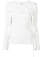Kenzo Ruffled Knit Sweater - White