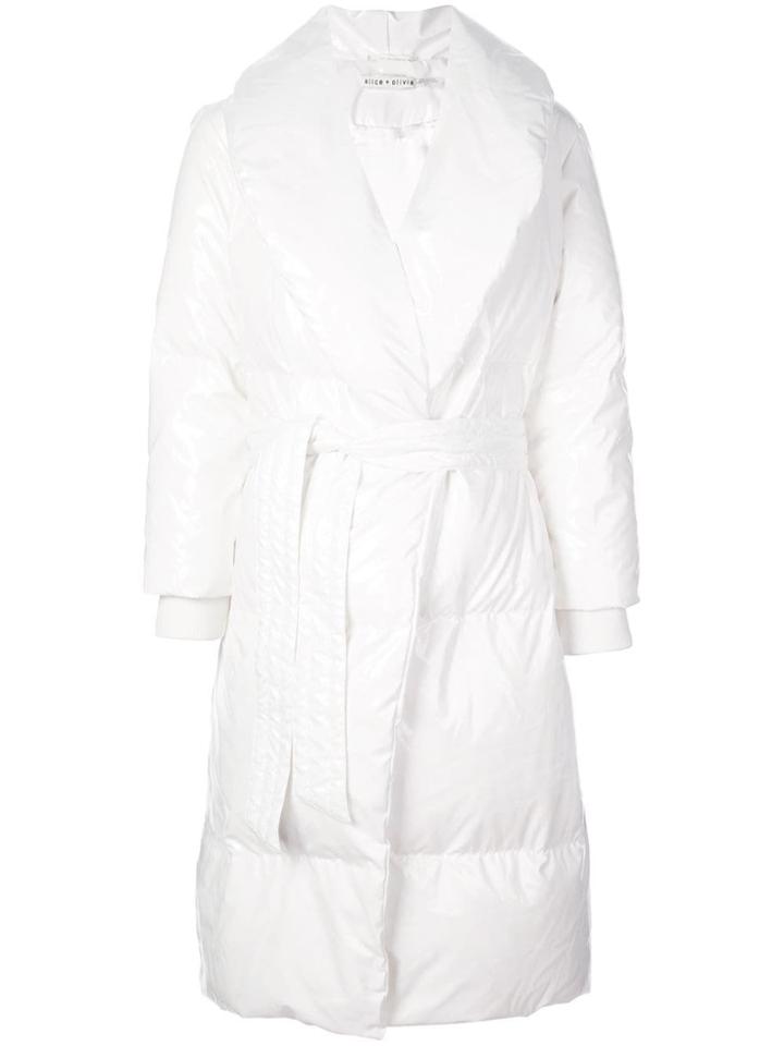 Alice+olivia Van Belted Puffer Coat - White
