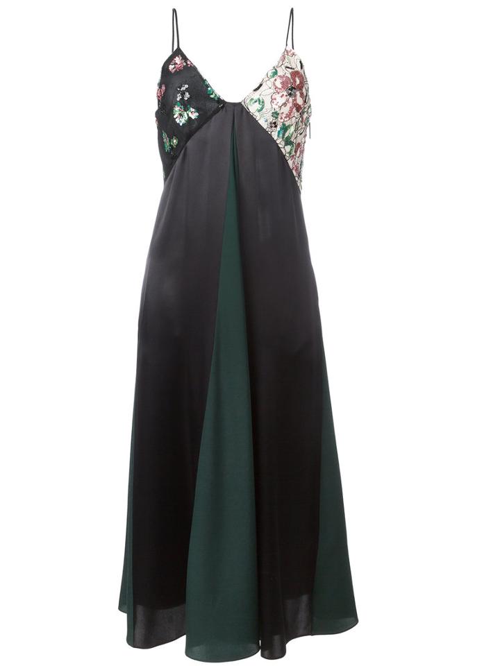 Christopher Kane Strappy Sequin Bust Dress, Women's, Size: 40, Black, Silk/cotton/nylon/acetate