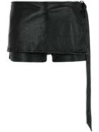 Andrea Bogosian Layered Leather Shorts - Black