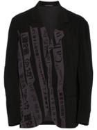 Yohji Yamamoto Peak Message Print Jacket - Black