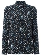 Saint Laurent Star Print Shirt, Women's, Size: 40, Black, Silk