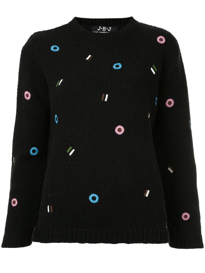Jupe By Jackie Flower Embroidered Jumper - Black
