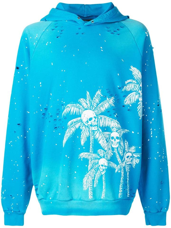 Dom Rebel Skull Palm Hoodiedraws - Blue