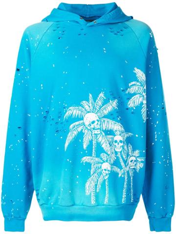 Dom Rebel Skull Palm Hoodiedraws - Blue