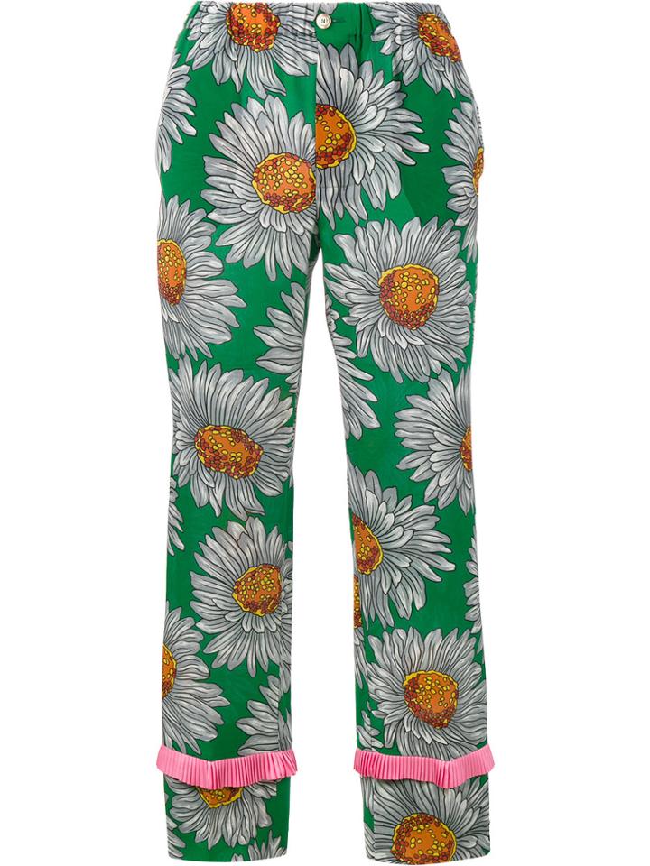 Gucci Floral Print Trousers - Green
