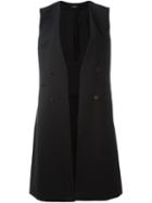 Theory Sleeveless Coat, Women's, Size: 8, Black, Polyester/virgin Wool