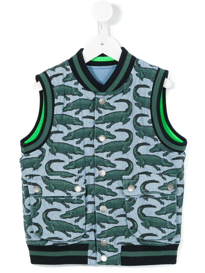 Stella Mccartney Kids Crocodile Print Gilet, Boy's, Size: 6 Yrs, Green